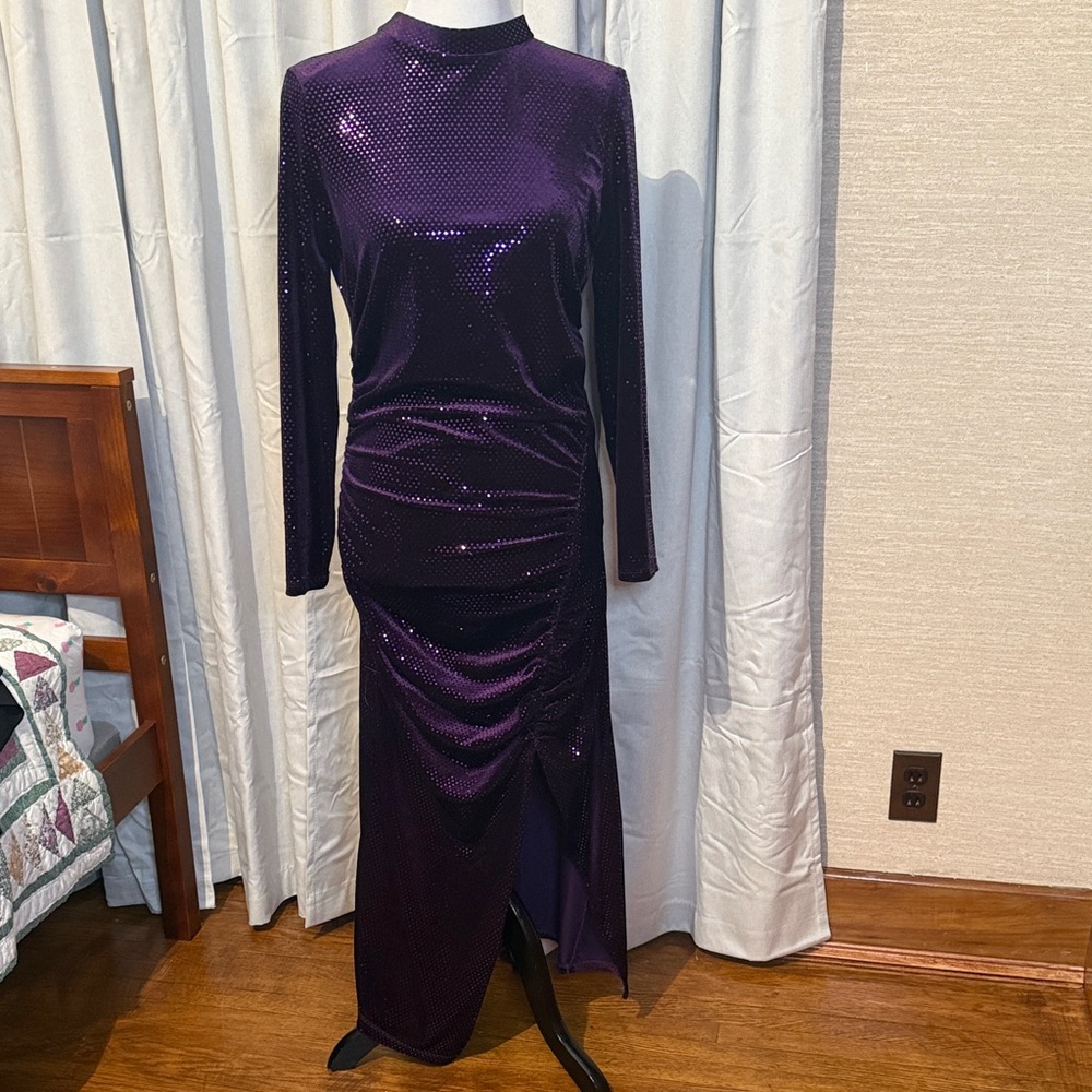 Zara Elegant Purple Sequin Dress